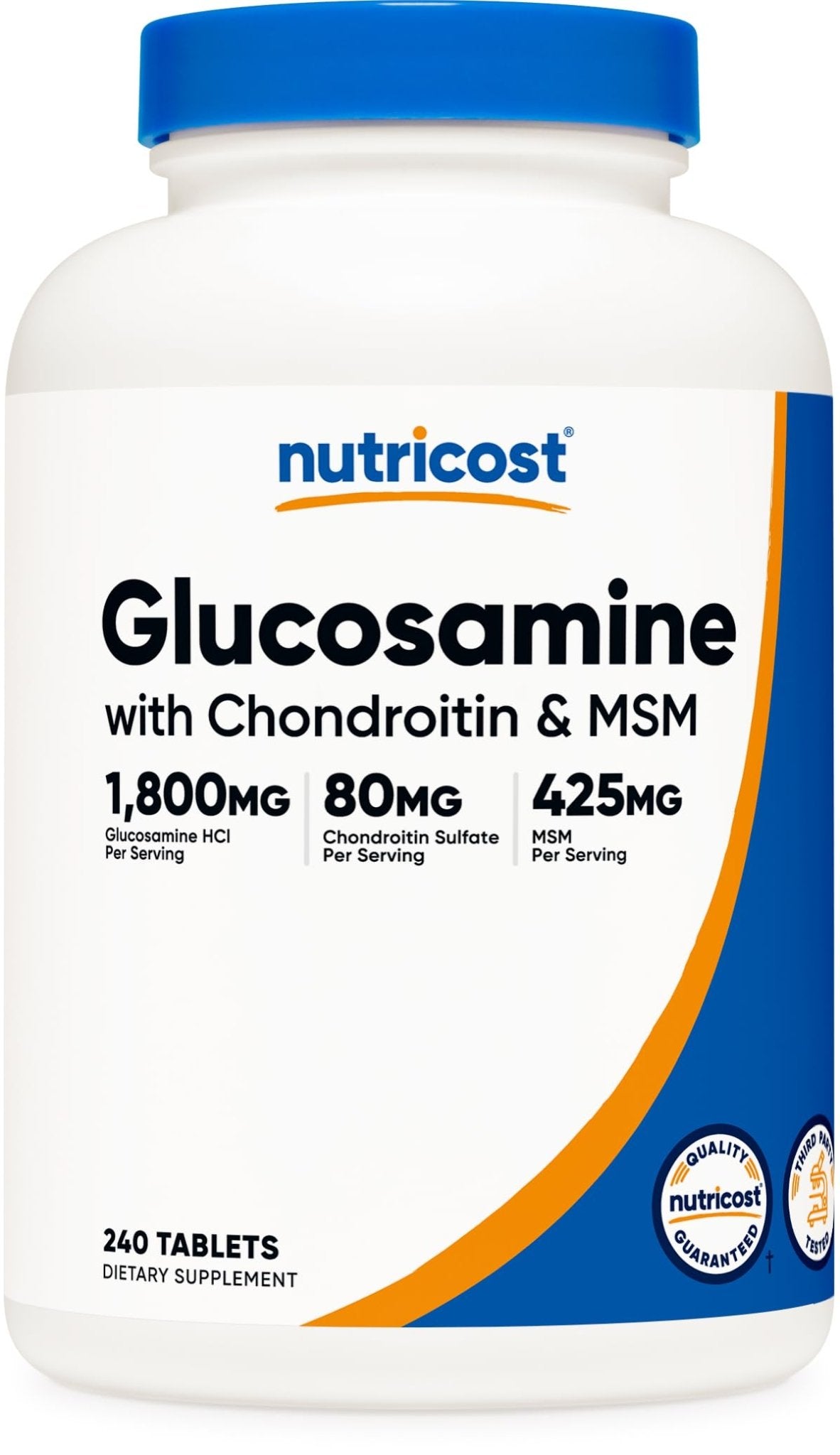 Nutricost Glucosamine 1800mg with Chondroitin & MSM, 240 Tablets, 120 Servings - PrimeBioHealth - canada supplements