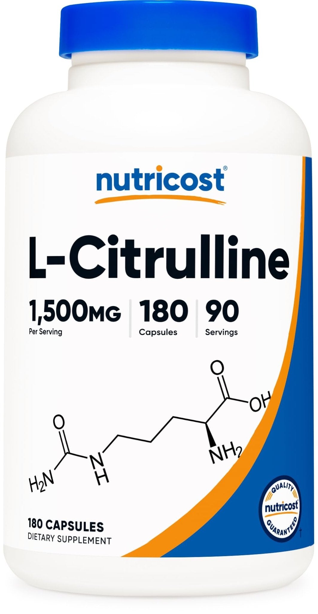 Nutricost L-Citrulline 1500mg, 180 Capsules - 750mg Per Capsule, Gluten Free, Non-GMO, Packaging May Vary - PrimeBioHealth - canada supplements