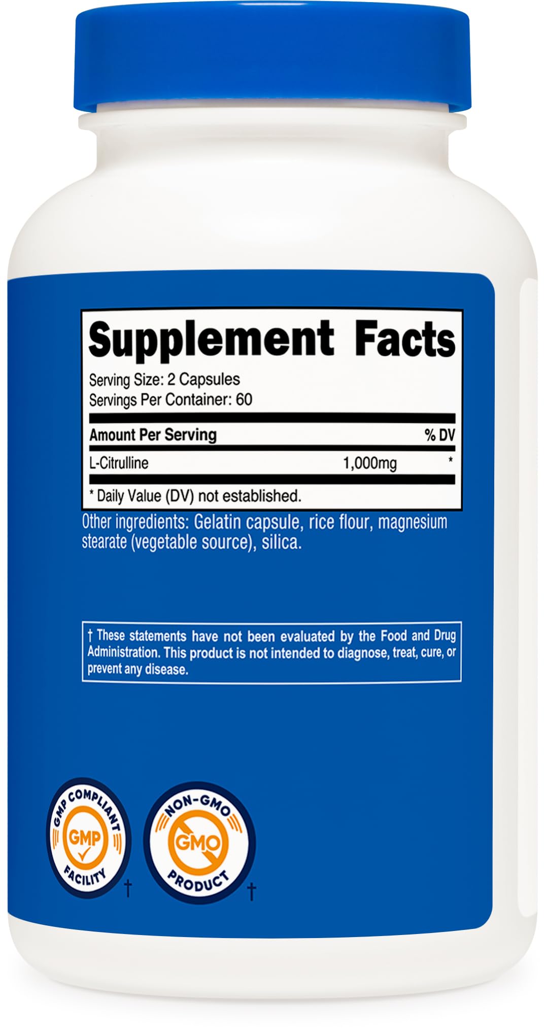Nutricost L-Citrulline 1500mg, 180 Capsules - 750mg Per Capsule, Gluten Free, Non-GMO, Packaging May Vary - PrimeBioHealth - canada supplements