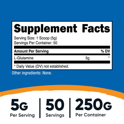 Nutricost L-Glutamine Powder (500 Grams) Unflavored - Gluten Free & Non-GMO, 100 Servings - PrimeBioHealth - canada supplements