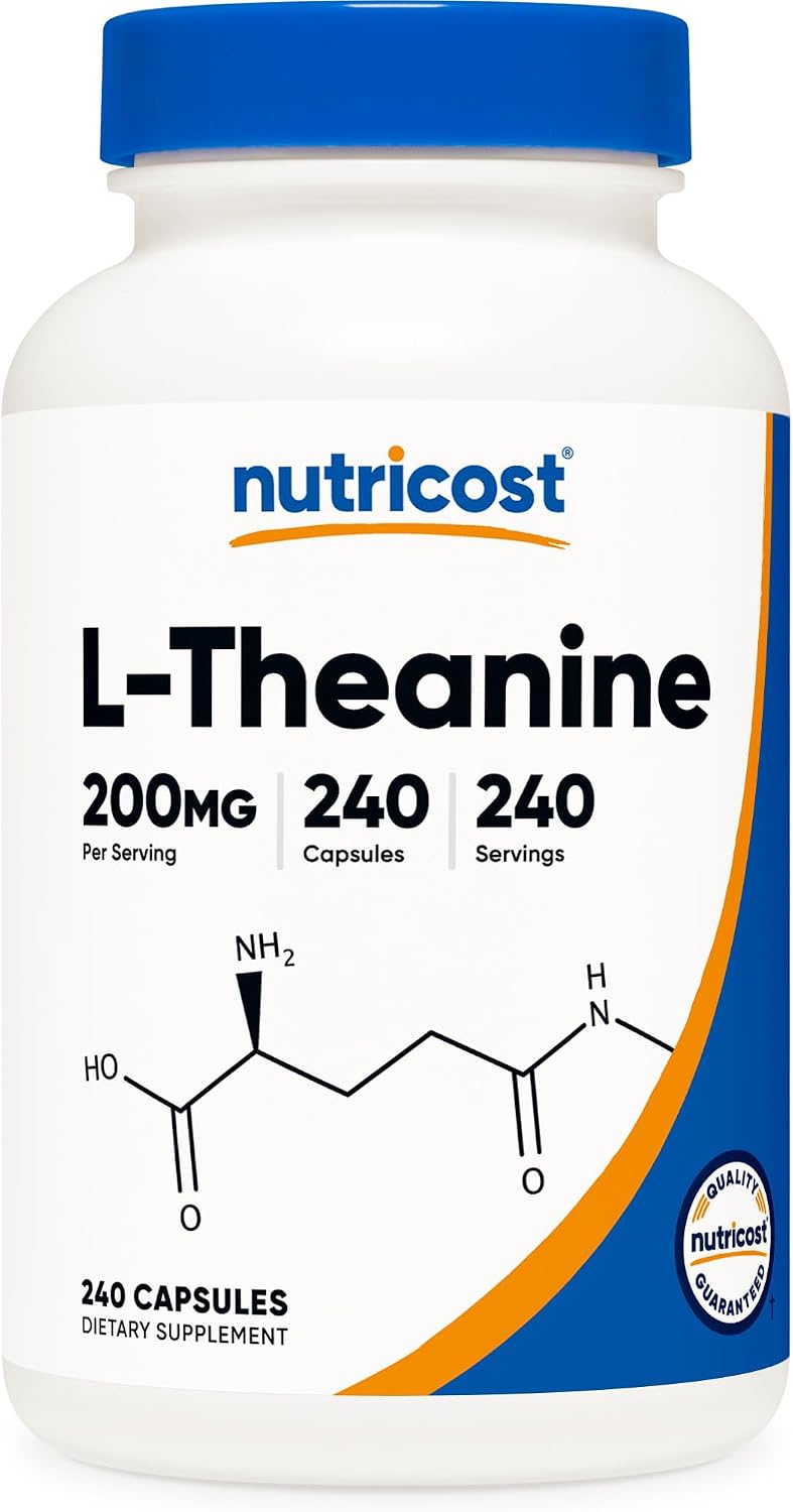 Nutricost L-Theanine 200mg, 240 Capsules - Double Strength - PrimeBioHealth - canada supplements