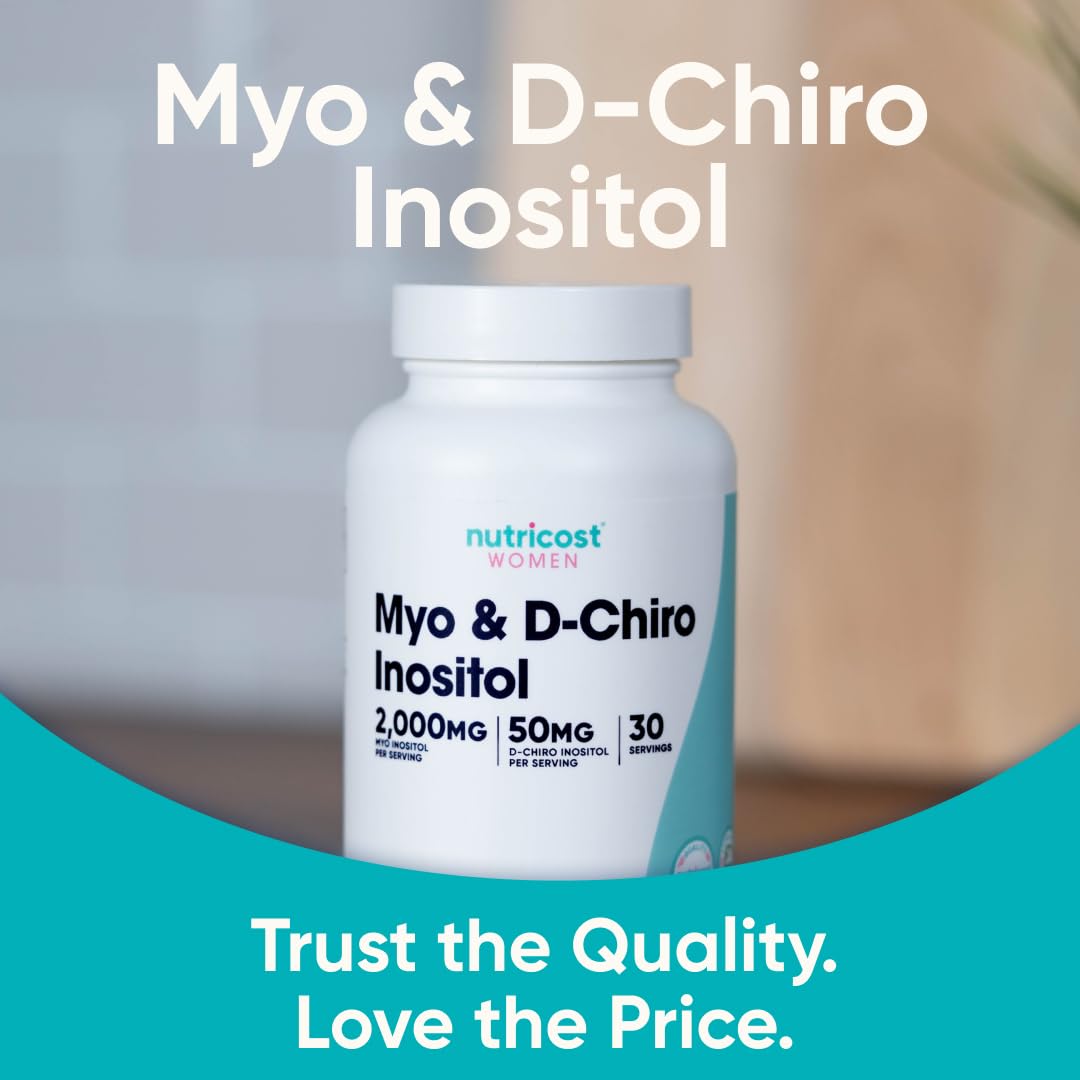 Nutricost Myo Inositol & D-Chiro Inositol for Women 2000mg, 120 Capsules, 2000mg Myo & 50mg D-Chiro Per Serving, 30 Servings - PrimeBioHealth - canada supplements