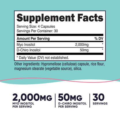Nutricost Myo Inositol & D-Chiro Inositol for Women 2000mg, 120 Capsules, 2000mg Myo & 50mg D-Chiro Per Serving, 30 Servings - PrimeBioHealth - canada supplements