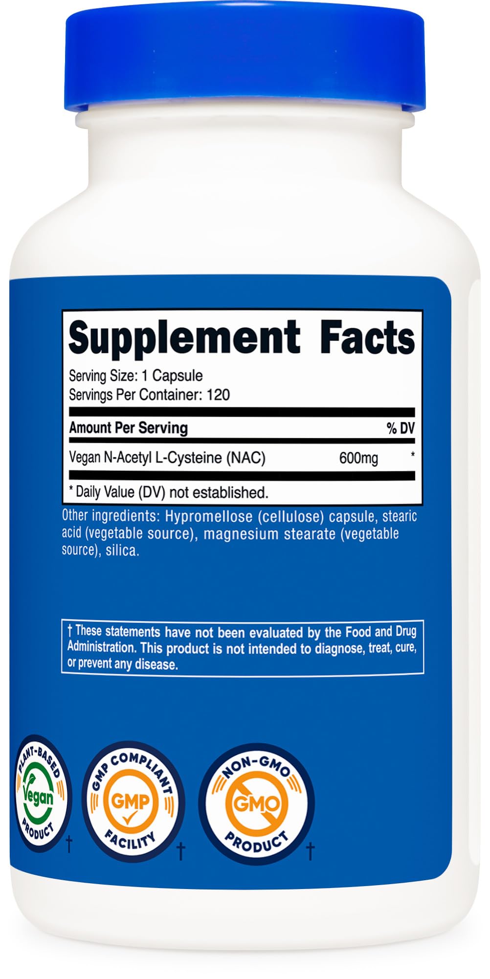Nutricost N-Acetyl L-Cysteine (NAC) 600mg, 180 Capsules | GMO-Free And Gluten Free - PrimeBioHealth - canada supplements