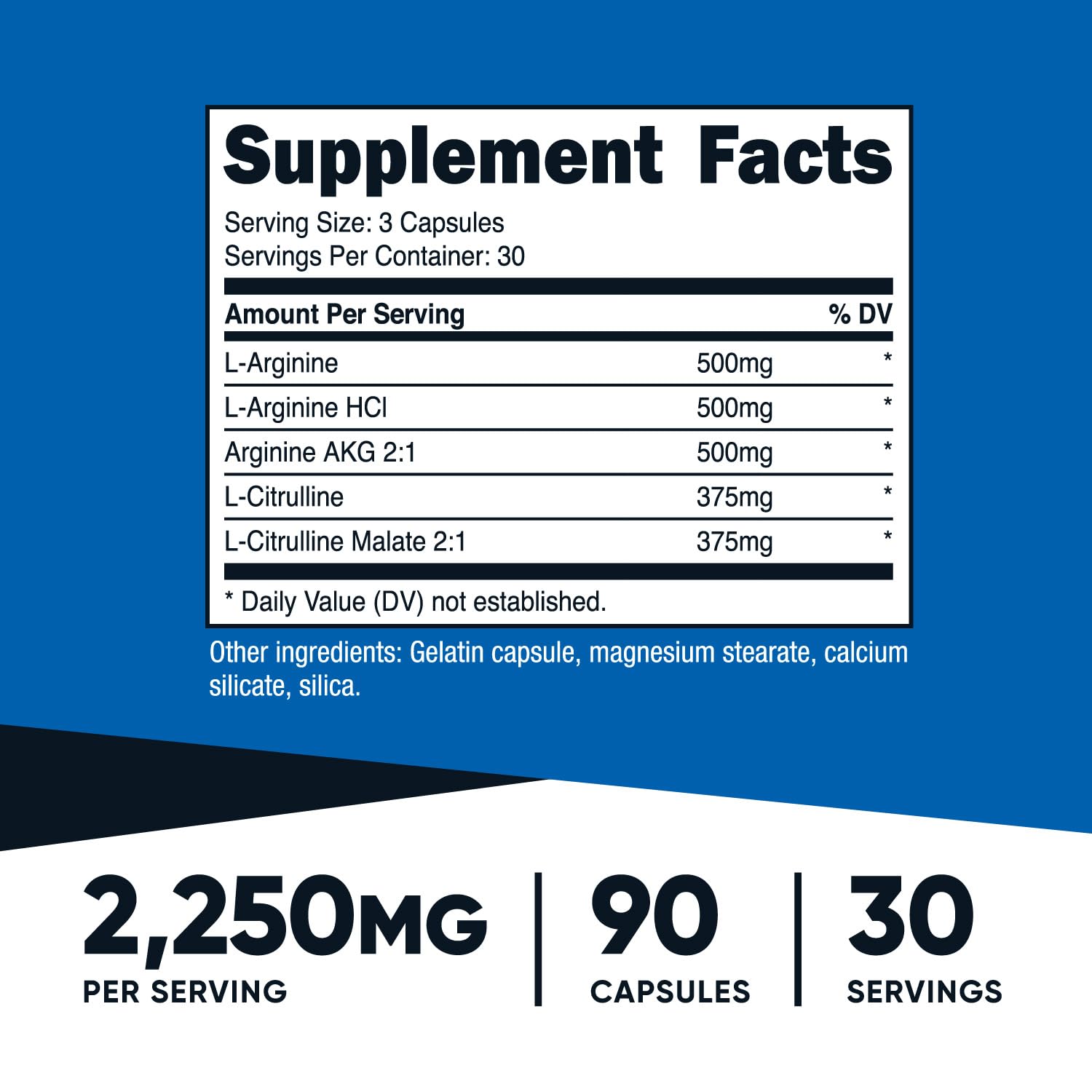 Nutricost Nitric Oxide Booster 2250mg, 180 Capsules - 750mg Per Casule, 60 Servings - Gluten Free and Non-GMO | 750mg Per Casule, 60 Servings, GMO-Free - PrimeBioHealth - canada supplements