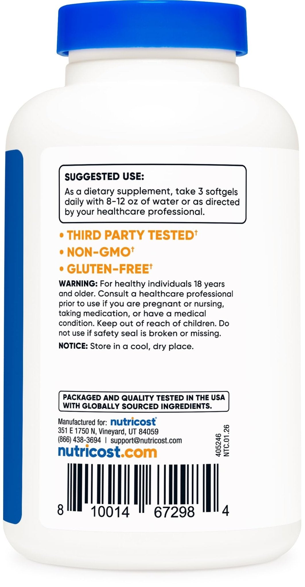 Nutricost Omega 3 Fish Oil - 2500MG, 120 Softgels (40 Serv) - Fish Oil, Wild Caught! 1200mg EPA 850mg DHA - PrimeBioHealth - canada supplements