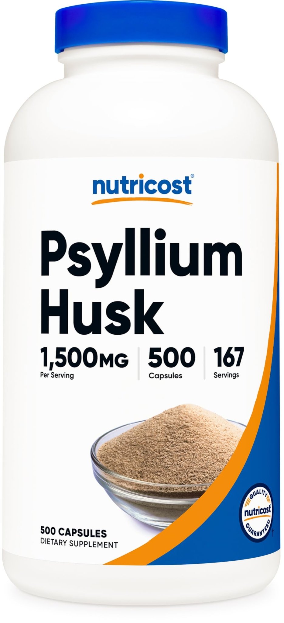 Nutricost Psyllium Husk 1500mg Per Serving, 500 Capsules - Non-GMO & Gluten Free - PrimeBioHealth - canada supplements