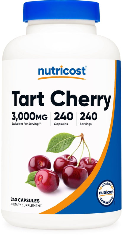 Nutricost Tart Cherry Extract 240 Vegetarian Capsules for 240 Servings per Bottle - Gluten Free, Non-GMO - PrimeBioHealth - canada supplements