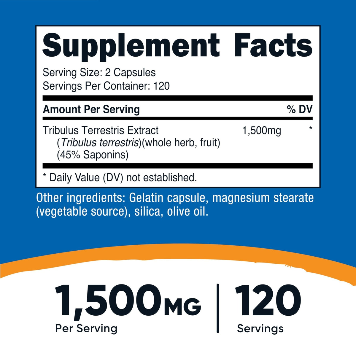 Nutricost Tribulus Terrestris Extract 1500mg, 240 Capsules - 45% Saponins, 120 Servings, Non-GMO, Gluten Free - PrimeBioHealth - canada supplements