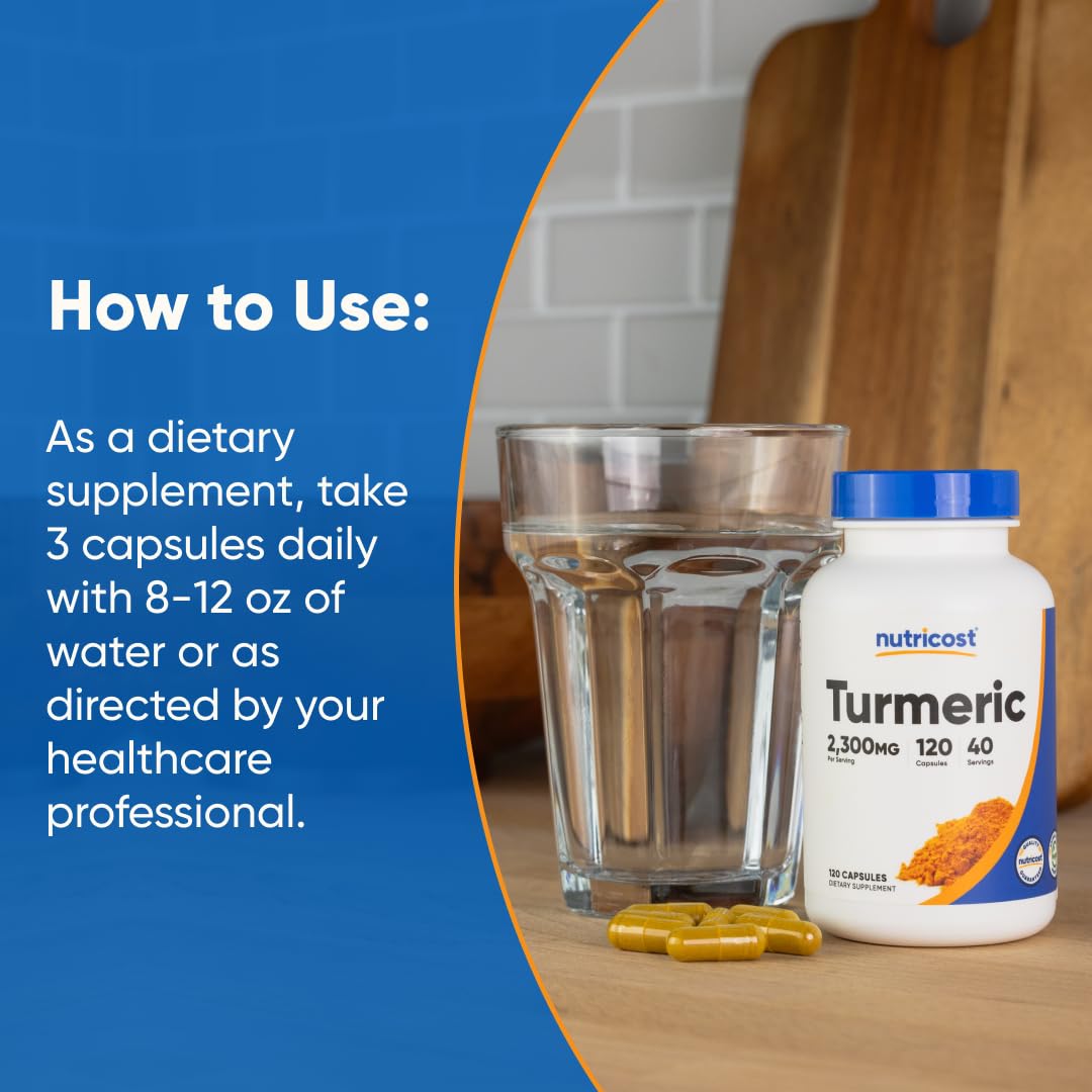 Nutricost Turmeric Curcumin with BioPerine and 95% Curcuminoids, 2300mg, 120 Capsules, Veggie Capsules, 767mg Per Cap, 40 Servings, Gluten Free, Non-GMO - PrimeBioHealth - canada supplements