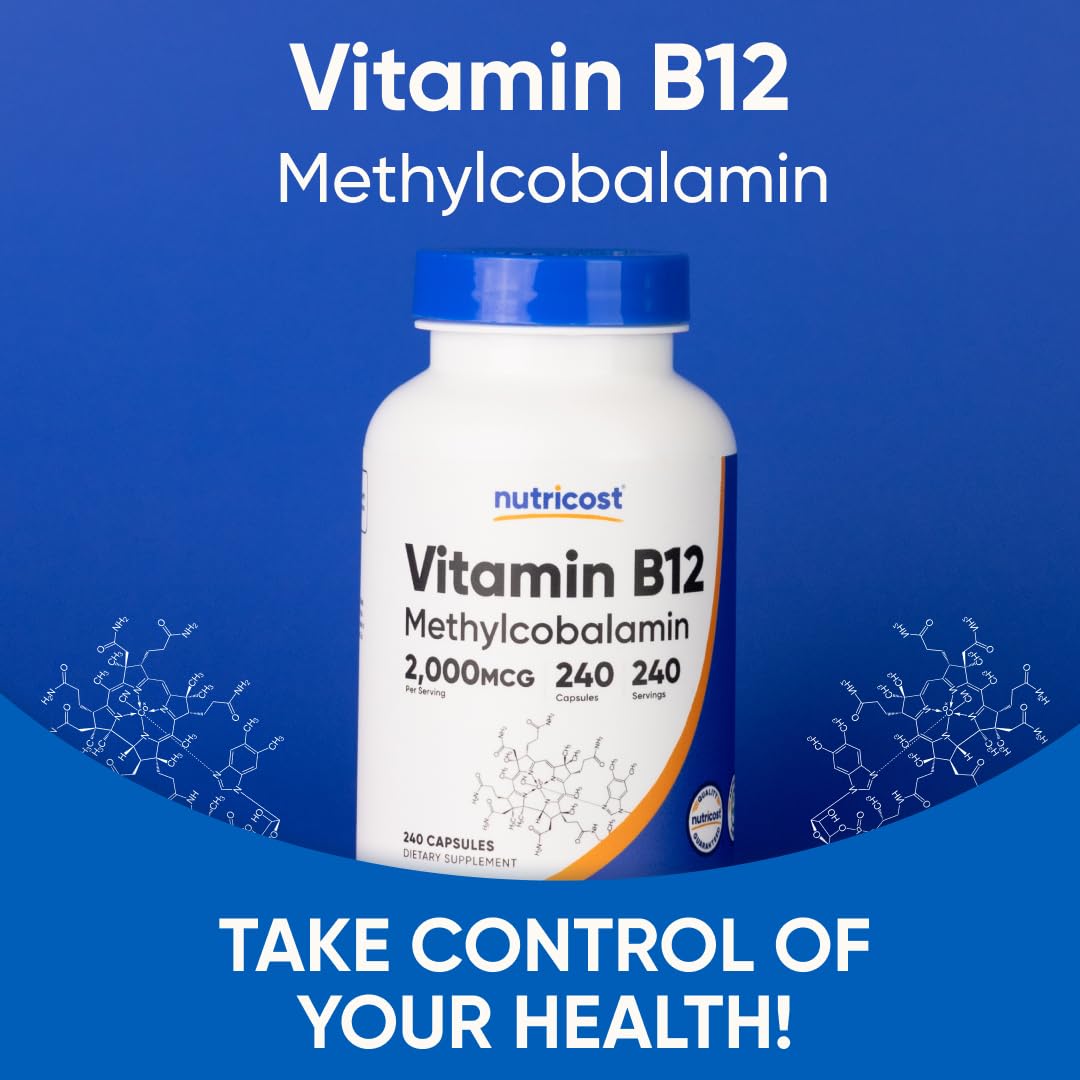 Nutricost Vitamin B12 (Methylcobalamin) 2000mcg, 240 Capsules - Vegetarian Caps, Non-GMO, Gluten Free B12 Supplement - PrimeBioHealth - canada supplements
