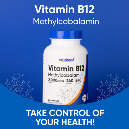 Nutricost Vitamin B12 (Methylcobalamin) 2000mcg, 240 Capsules - Vegetarian Caps, Non-GMO, Gluten Free B12 Supplement - PrimeBioHealth - canada supplements