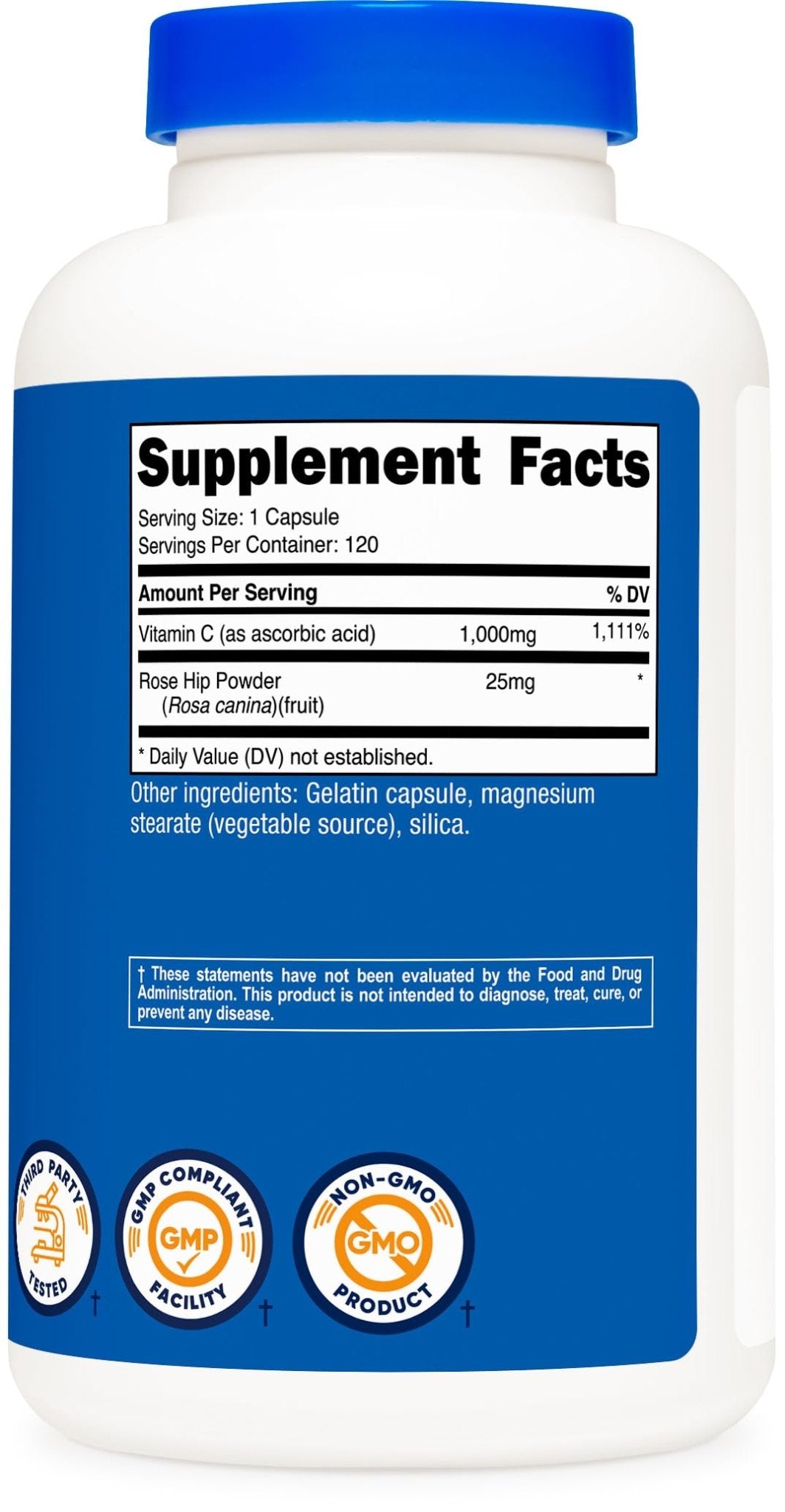 Nutricost Vitamin C with Rose Hips 1025mg, 240 Capsules, Gluten Free | Vitamin C 1,000mg, Rose Hips 25mg, GMO-Free - PrimeBioHealth - canada supplements