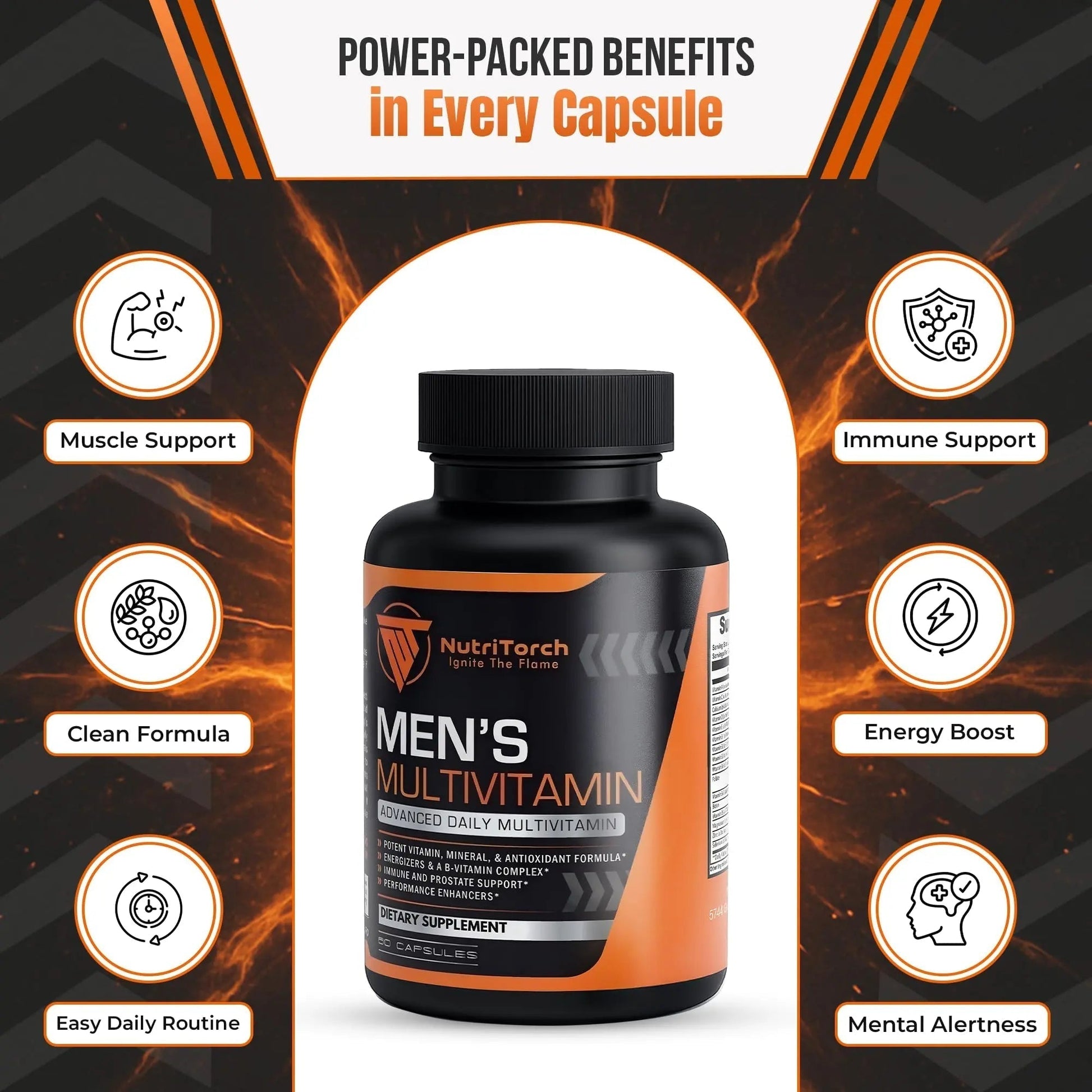 NutriTorch Multivitamin for Men – Adult Dietary Supplement with Vitamins A, C & D, Minerals & Antioxidants for Immune Support, Increased Energy - PrimeBioHealth - canada supplements