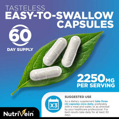 Nutrivein Premium Multi Collagen Pills 2250 mg - 180 Easy-to-Swallow Collagen Capsules: Type I, II, III, V, X Hydrolyzed Protein Peptides for Women and Men - PrimeBioHealth - canada supplements