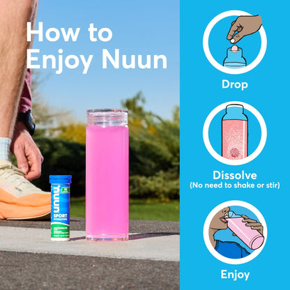 Nuun Sport Electrolyte Tablets with Magnesium, Calcium, Potassium, Chloride & Sodium, Gluten Free & Vegan, Mixed Flavors, 4 Pack (40 Servings Total) - PrimeBioHealth - canada supplements