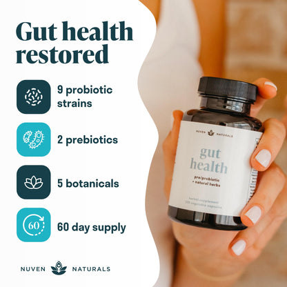 Nuven Naturals All-in-One Gut Health w/Probiotics, Prebiotics, Digestion-Supporting Herbs - PrimeBioHealth - canada supplements