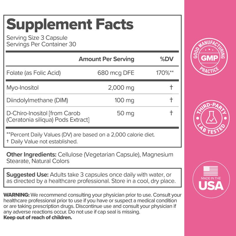 O Positiv FLO Ovarian Health Support - Hormone Balance for Women, Supplement with DIM, Myo & D-Chiro Inositol, Folic Acid - Supports Healthy Ovulation - PrimeBioHealth - canada supplements