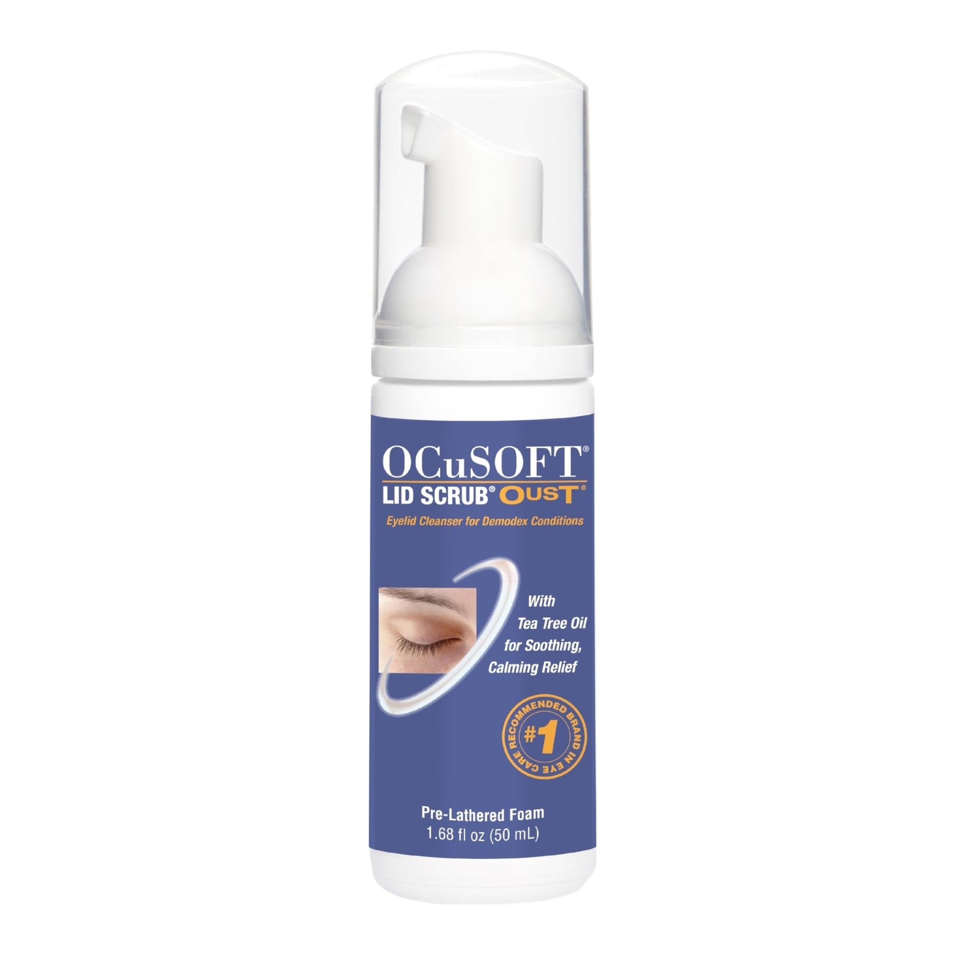 OCuSOFT Oust Demodex Foam Cleanser - Extra Strength - Foaming Cleanser for Eyelids & Eyelashes with Tea Tree Oil - PrimeBioHealth - canada supplements
