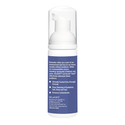 OCuSOFT Oust Demodex Foam Cleanser - Extra Strength - Foaming Cleanser for Eyelids & Eyelashes with Tea Tree Oil - PrimeBioHealth - canada supplements