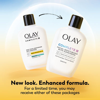 Olay Complete+ Face Moisturizer with Sunscreen SPF 40, For Sensitive Skin, Broad Spectrum Sun Protection, Fragrence-Free - PrimeBioHealth - canada supplements