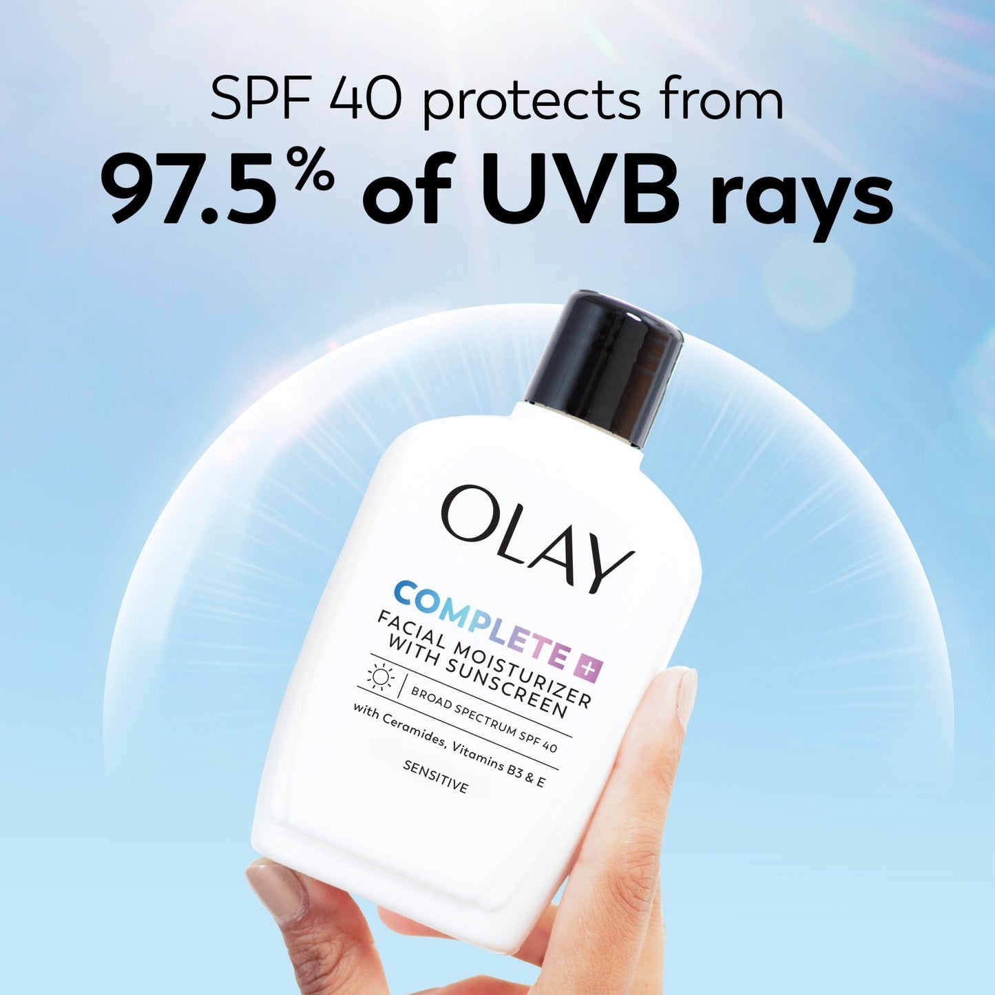 Olay Complete+ Face Moisturizer with Sunscreen SPF 40, For Sensitive Skin, Broad Spectrum Sun Protection, Fragrence-Free - PrimeBioHealth - canada supplements