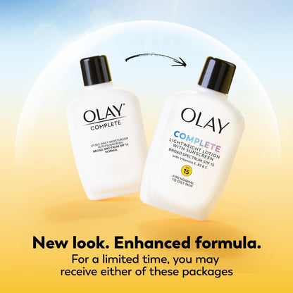 Olay Face Moisturizer, Complete with Sunscreen SPF 15, Daily Facial Lotion for Normal Skin, Lightweight Hydrating Broad Spectrum Sun Protection - PrimeBioHealth - canada supplements