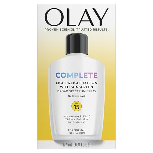 Olay Face Moisturizer, Complete with Sunscreen SPF 15, Daily Facial Lotion for Normal Skin, Lightweight Hydrating Broad Spectrum Sun Protection - PrimeBioHealth - canada supplements