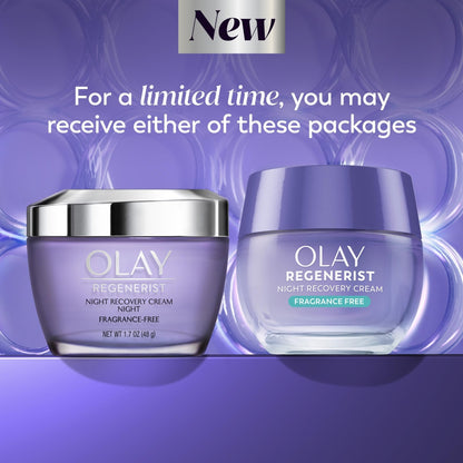 Olay Night Cream for Face, Anti-Aging Face Moisturizer for Women - Fragrance-Free Skin Care, Anti-Wrinkle, Exfoliate, Smooths Texture - PrimeBioHealth - canada supplements