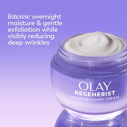Olay Night Cream for Face, Anti-Aging Face Moisturizer for Women - Fragrance-Free Skin Care, Anti-Wrinkle, Exfoliate, Smooths Texture - PrimeBioHealth - canada supplements