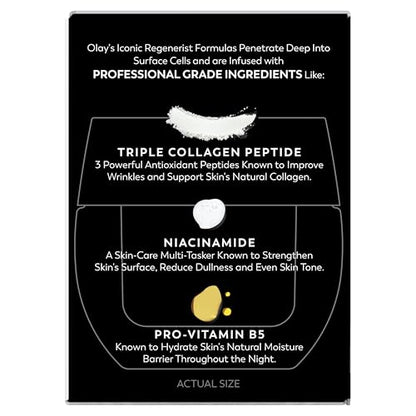 Olay Night Cream for Face, Anti-Aging Face Moisturizer for Women - Fragrance-Free Skin Care, Anti-Wrinkle, Exfoliate, Smooths Texture - PrimeBioHealth - canada supplements