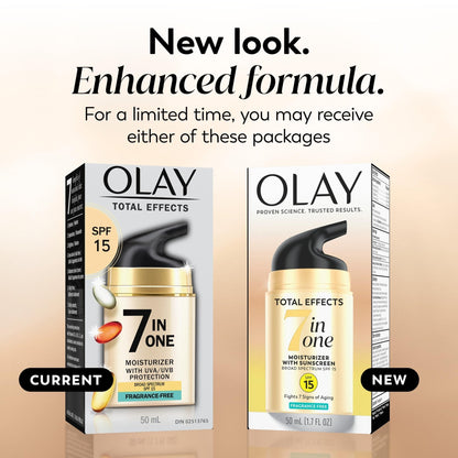 OLAY Total Effects 7-in-1 Anti-Aging Face Moisturizer with SPF 15, Fragrance-Free 1.7 oz - PrimeBioHealth - canada supplements