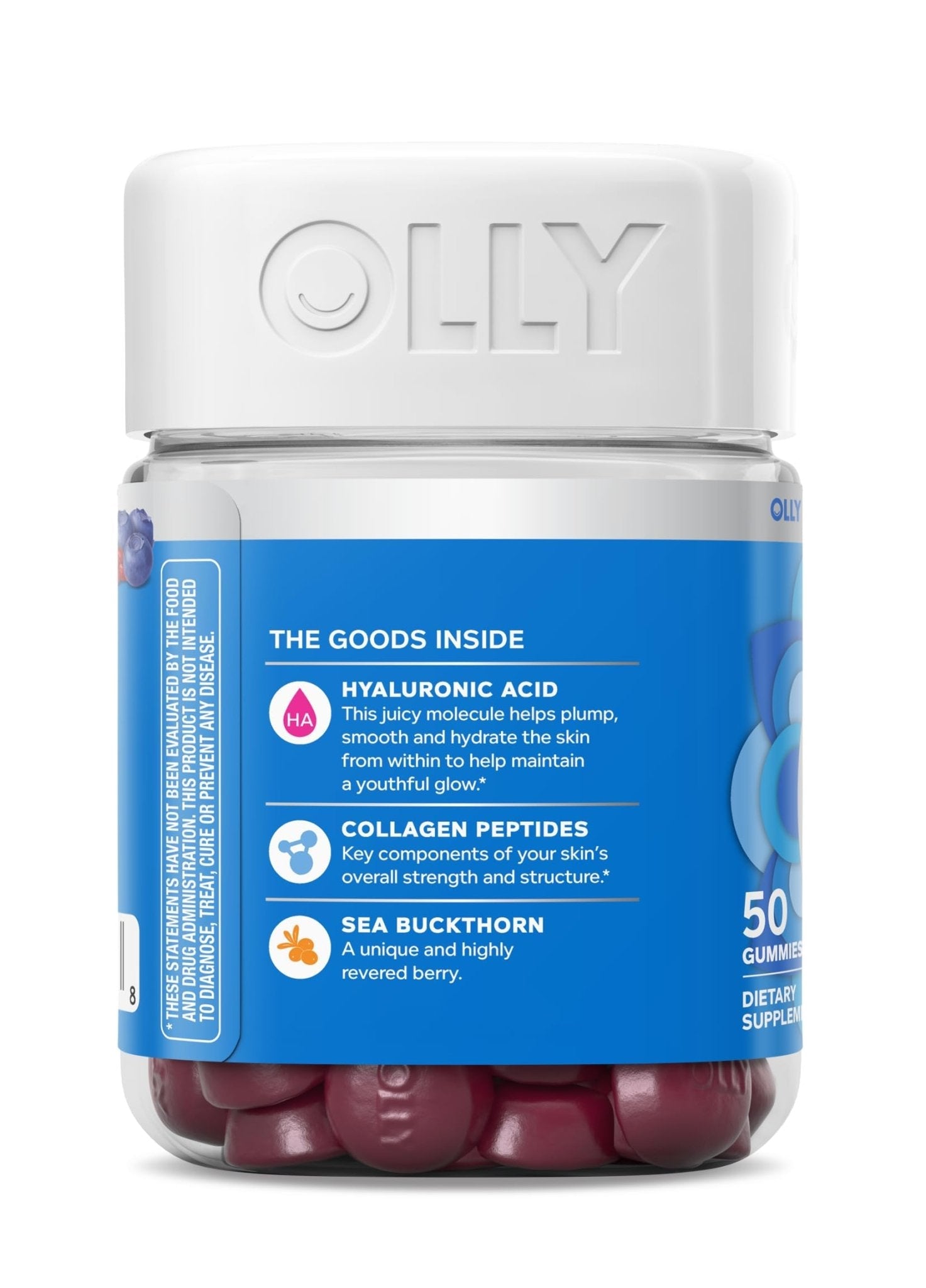 OLLY Glowing Skin Gummy, Hydrated & Youthful Skin,* Hyaluronic Acid, Collagen Peptides, Sea Buckthorn, Plump Berry Flavor - PrimeBioHealth - canada supplements