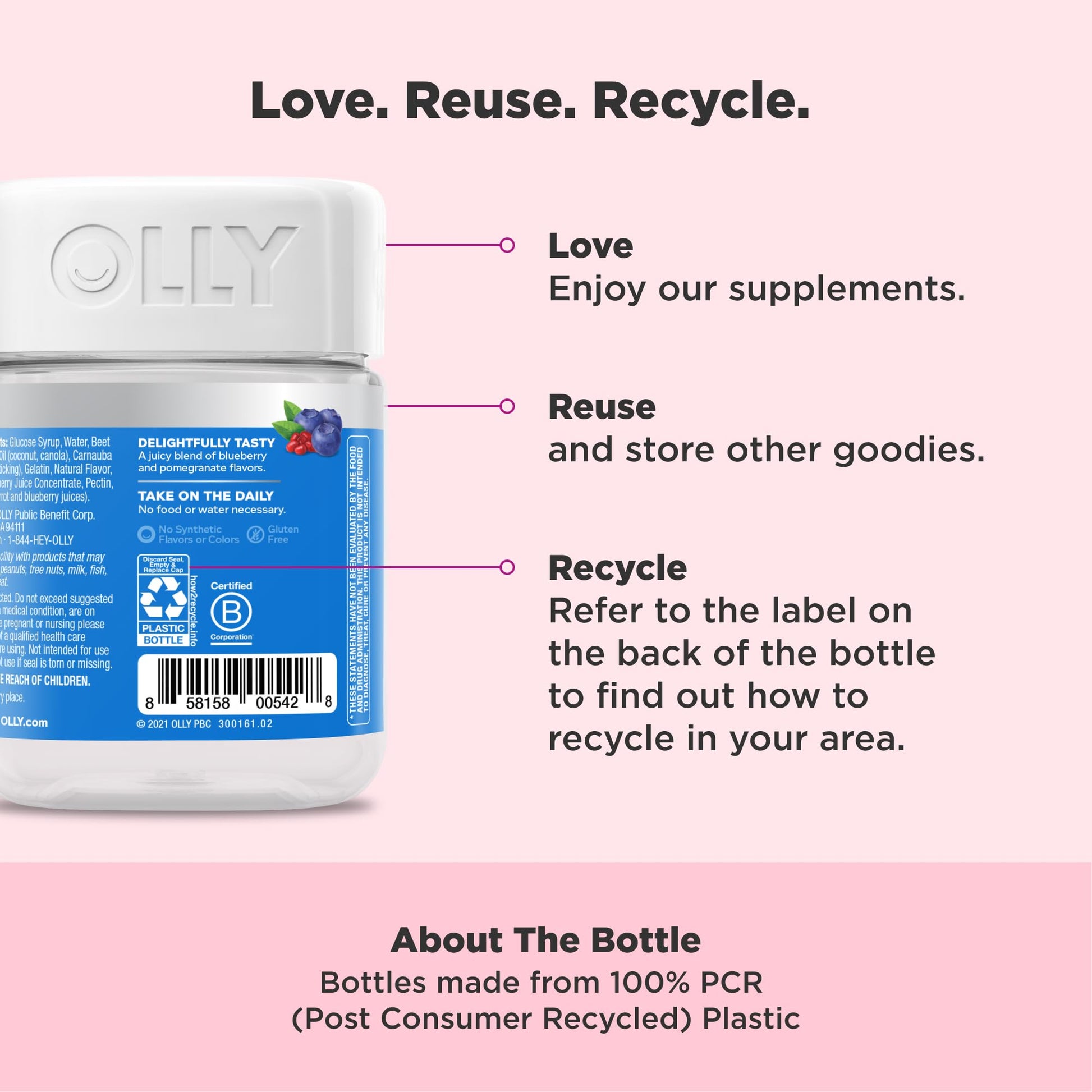 OLLY Glowing Skin Gummy, Hydrated & Youthful Skin,* Hyaluronic Acid, Collagen Peptides, Sea Buckthorn, Plump Berry Flavor - PrimeBioHealth - canada supplements