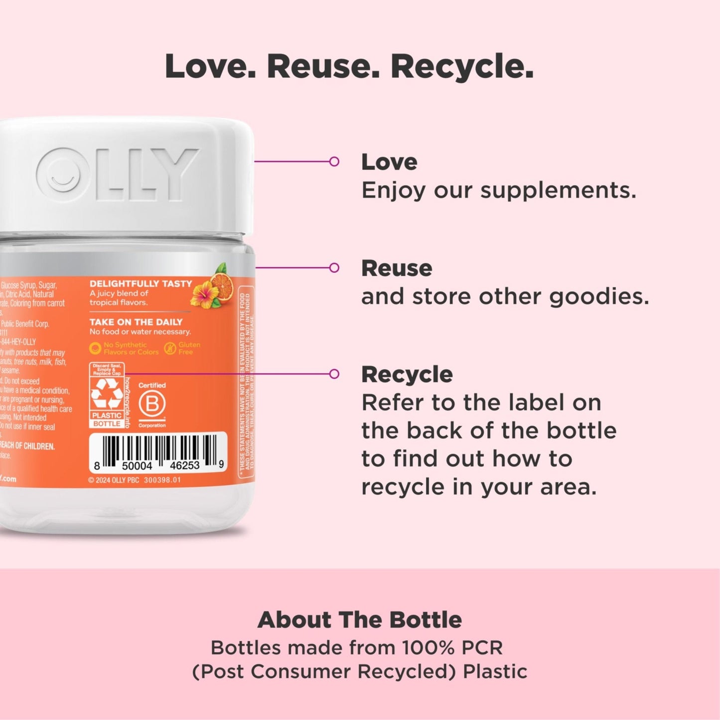 OLLY Heavenly Hair Gummy, Supports Healthy Hair, Keratin, Biotin, AMLA, Chewable Supplement, 30 Day Supply - 60 Count - PrimeBioHealth - canada supplements