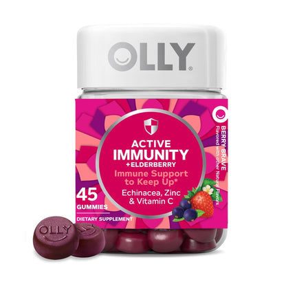 OLLY Immunity Gummy, Immune Support, Elderberry, Zinc, Vitamin C, Supplement, Berry Flavor, 15 Day Supply - 45 Count - PrimeBioHealth - canada supplements