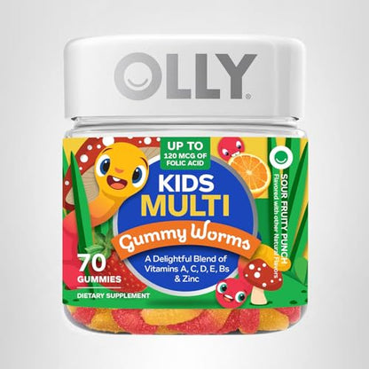 OLLY Kids Multivitamin Gummy Worms, Overall Health and Immune Support, Vitamins and Minerals A, C, D, E, Bs and Zinc, Chewable Supplement - PrimeBioHealth - canada supplements