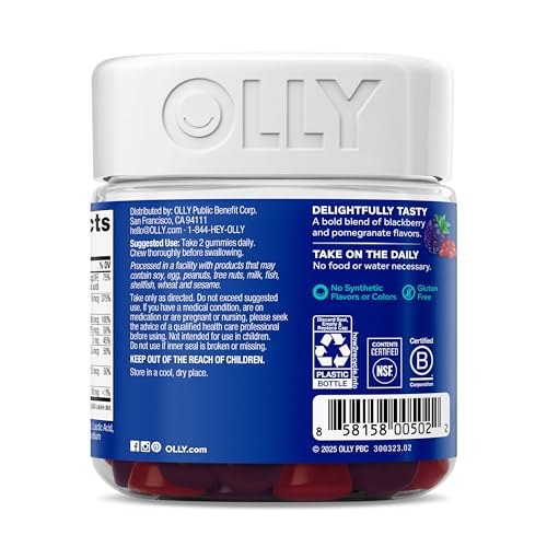 OLLY Men's Multivitamin Gummy, Vitamins A, C, D, E, B, Zinc, Blackberry Flavor, 45 Day Supply - 90 Count - PrimeBioHealth - canada supplements