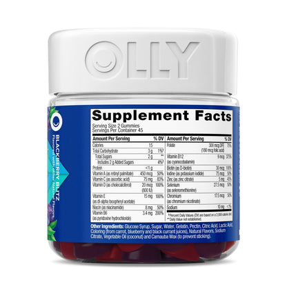 OLLY Men's Multivitamin Gummy, Vitamins A, C, D, E, B, Zinc, Blackberry Flavor, 45 Day Supply - 90 Count - PrimeBioHealth - canada supplements