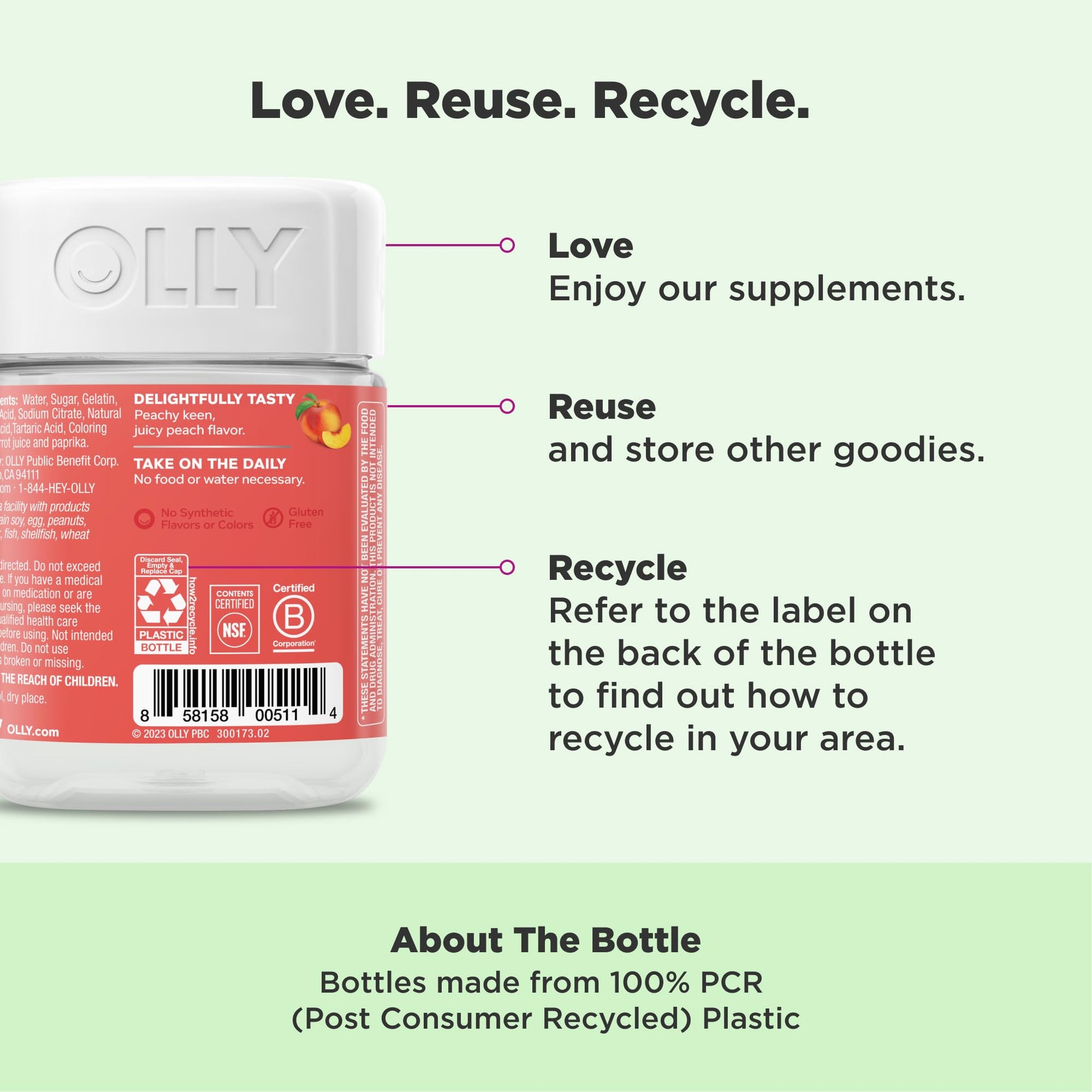 OLLY Probiotic + Prebiotic Gummy, Digestive Support and Gut Health, 500 Million CFUs, Fiber, Adult Chewable Supplement - PrimeBioHealth - canada supplements