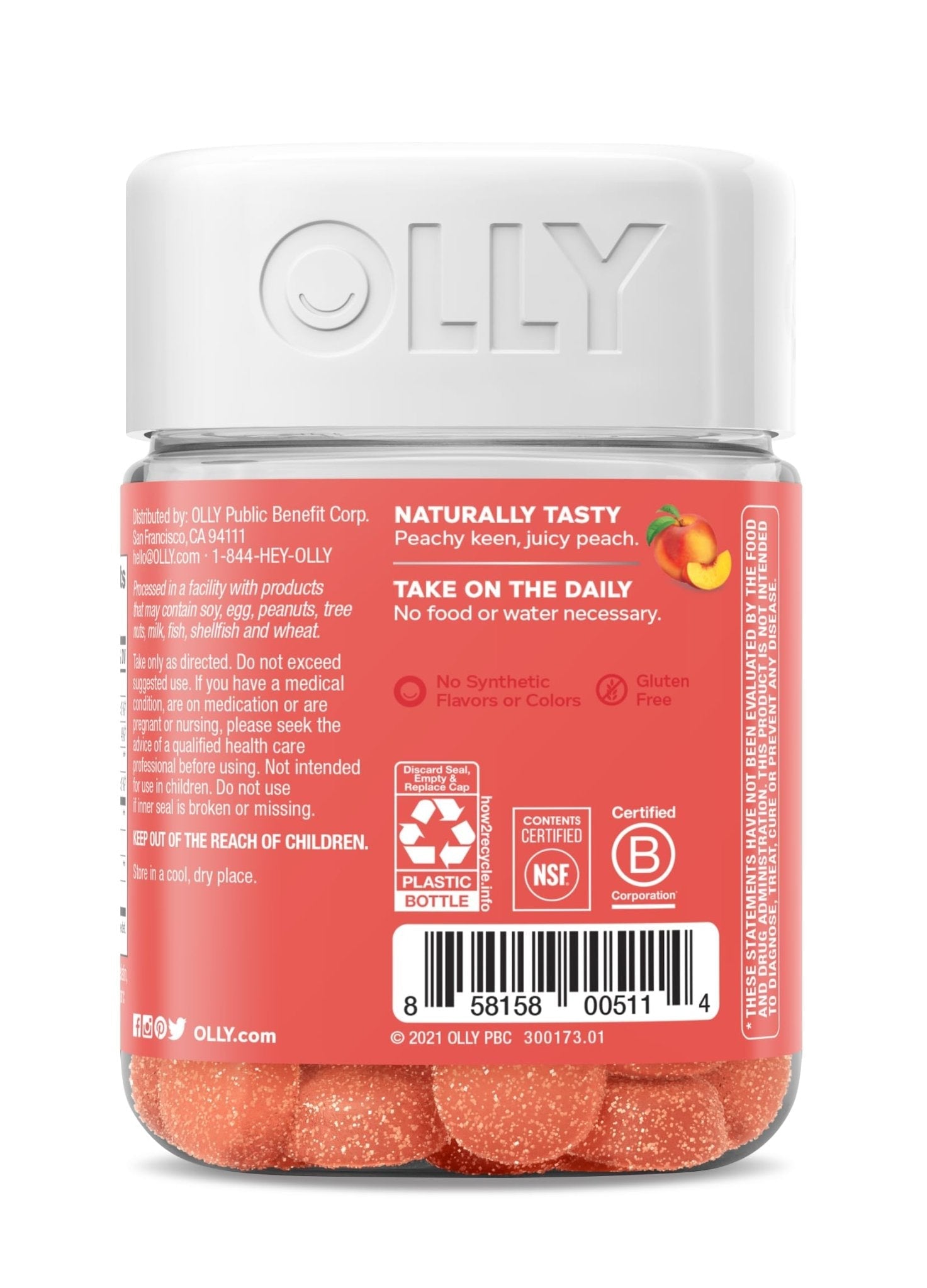 OLLY Probiotic + Prebiotic Gummy, Digestive Support and Gut Health, 500 Million CFUs, Fiber, Adult Chewable Supplement - PrimeBioHealth - canada supplements