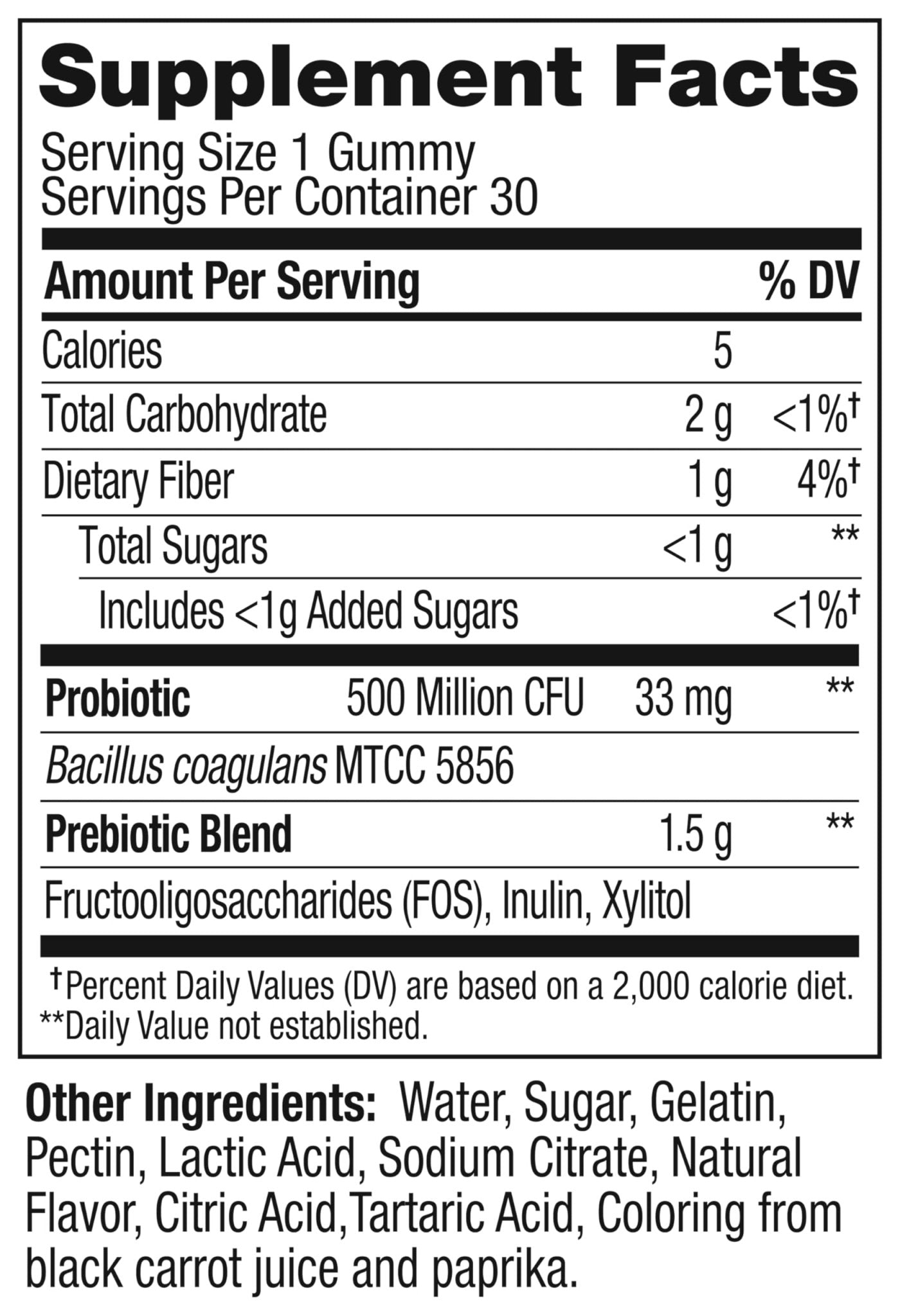 OLLY Probiotic + Prebiotic Gummy, Digestive Support and Gut Health, 500 Million CFUs, Fiber, Adult Chewable Supplement - PrimeBioHealth - canada supplements