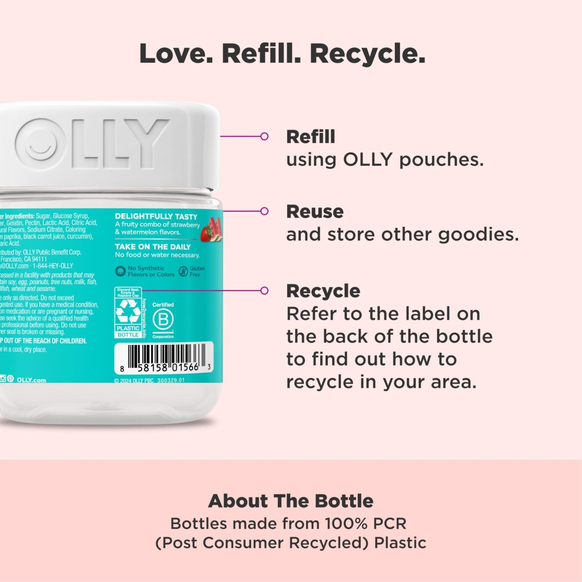 Olly Teen Girl Multi Gummy, Healthy Skin and Immune Support, 15 Essential Vitamins, Biotin, Zinc, Calcium, Chewable Multivitamin - PrimeBioHealth - canada supplements