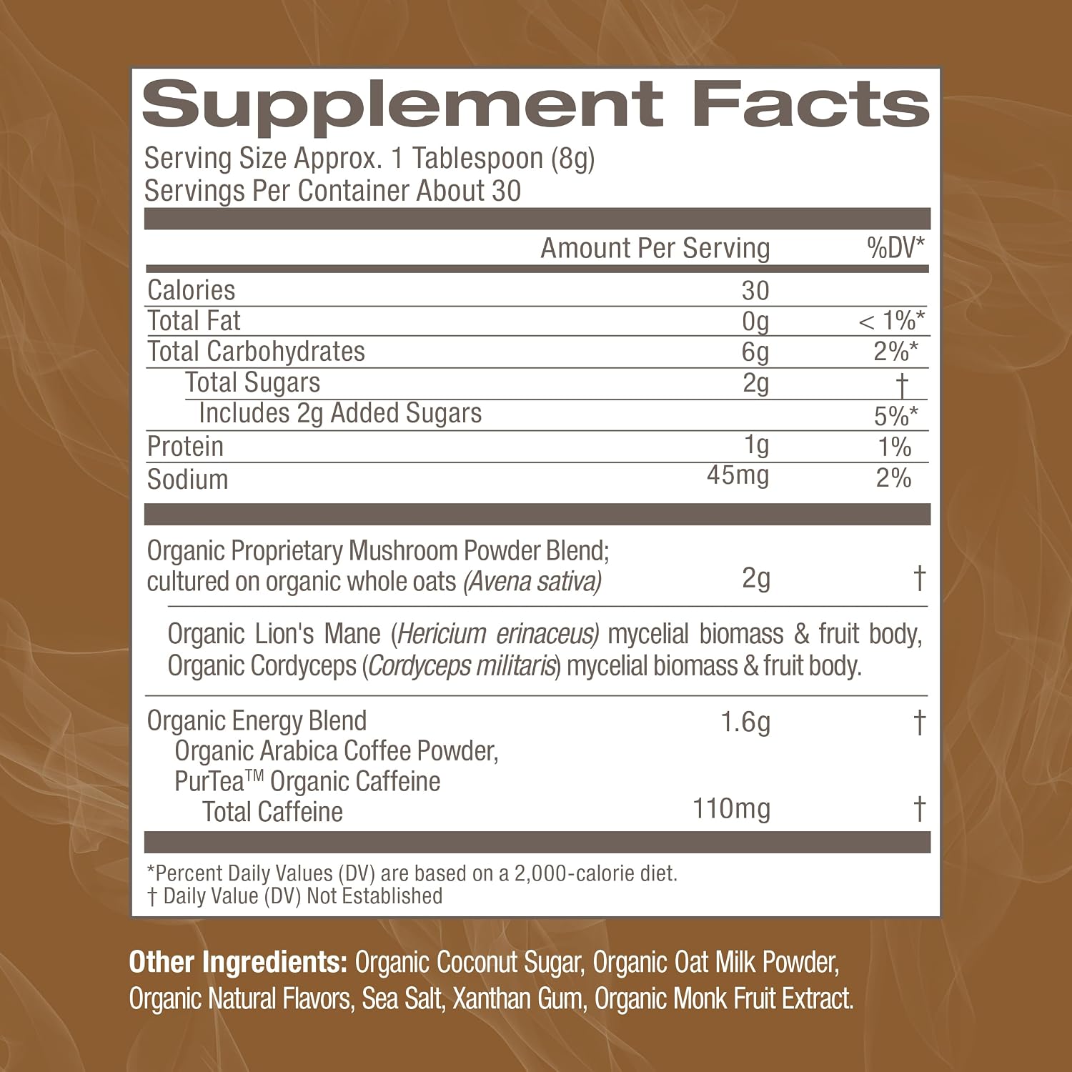 OM MUSHROOM SUPERFOOD Coffee Latte Blend – Functional Mushroom Powder with Lion’s Mane & Cordyceps – Energy, Focus & Mental Clarity Support – 8.47 oz Canister (30 Servings) - PrimeBioHealth - canada supplements