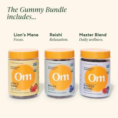 OM MUSHROOM SUPERFOOD Master Blend Mushroom Gummies – Organic 10-Mushroom Complex with Ashwagandha – Supports Immunity, Gut Health & Stress Relief – Mixed Berry Flavor – 28 Servings, 56 Count. - PrimeBioHealth - canada supplements