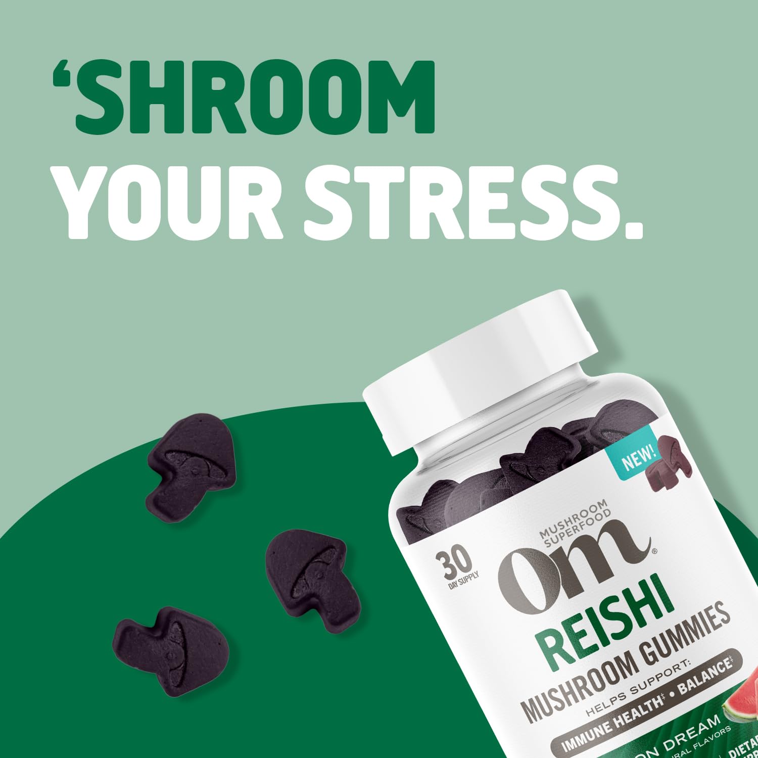 OM MUSHROOM SUPERFOOD Master Blend Mushroom Gummies – Organic 10-Mushroom Complex with Ashwagandha – Supports Immunity, Gut Health & Stress Relief – Mixed Berry Flavor – 28 Servings, 56 Count. - PrimeBioHealth - canada supplements