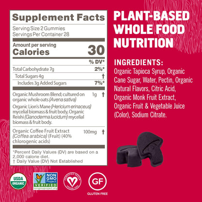 OM MUSHROOM SUPERFOOD Master Blend Mushroom Gummies – Organic 10-Mushroom Complex with Ashwagandha – Supports Immunity, Gut Health & Stress Relief – Mixed Berry Flavor – 28 Servings, 56 Count. - PrimeBioHealth - canada supplements