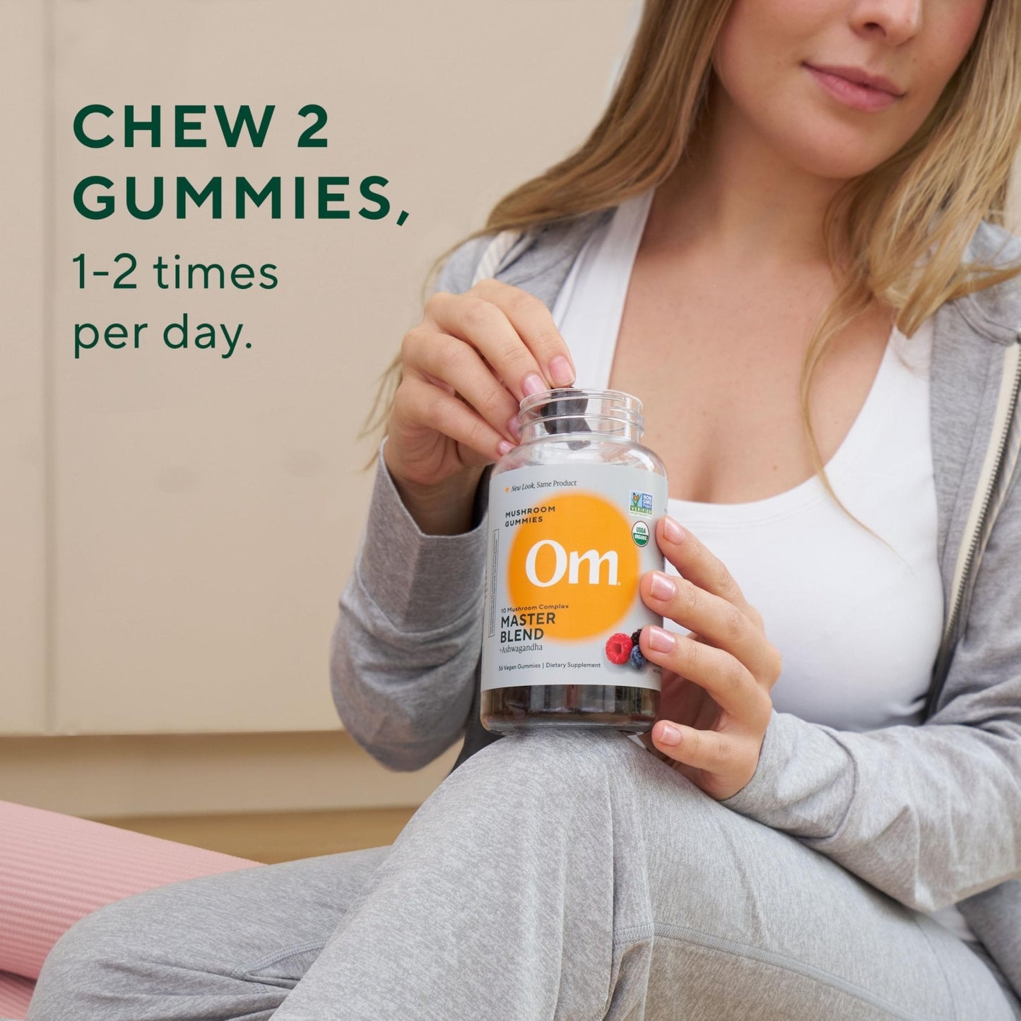 OM MUSHROOM SUPERFOOD Master Blend Mushroom Gummies – Organic 10-Mushroom Complex with Ashwagandha – Supports Immunity, Gut Health & Stress Relief – Mixed Berry Flavor – 28 Servings, 56 Count. - PrimeBioHealth - canada supplements