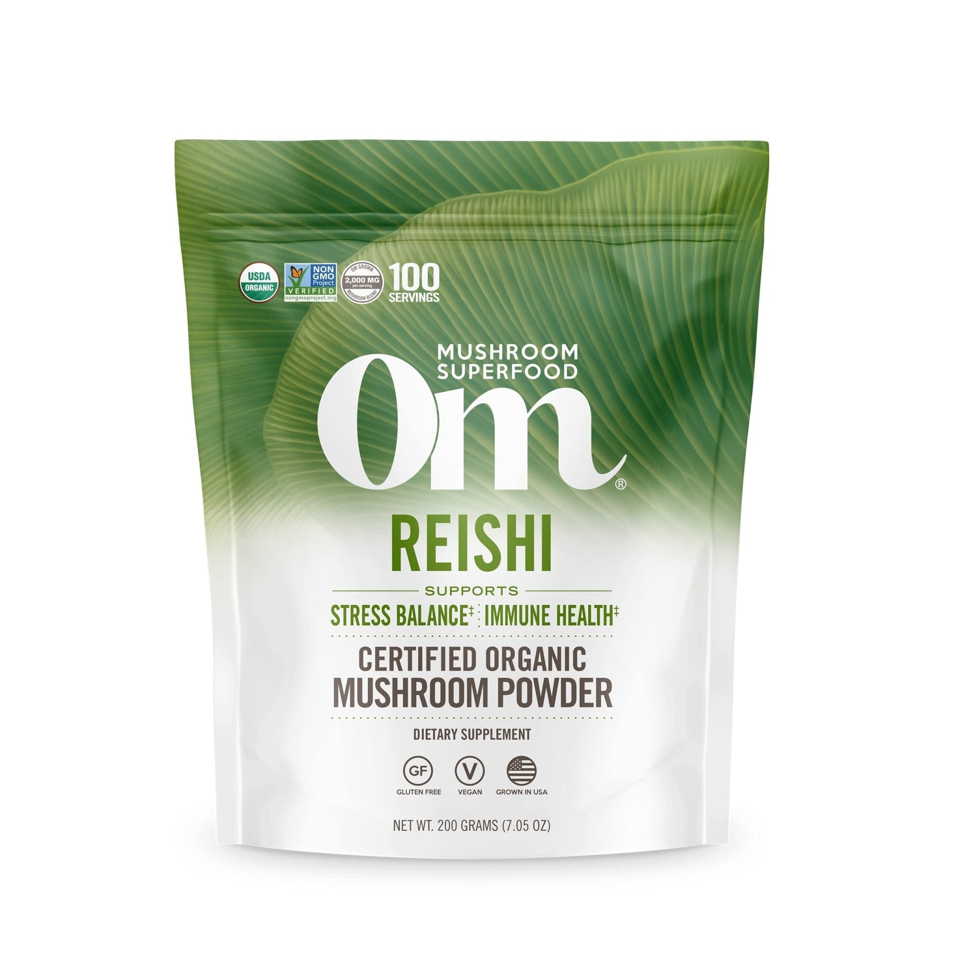 Om Mushroom Superfood Reishi Organic Mushroom Powder, 100 Servings, Organic Adaptogen Powder for Stress Relief and Immune Health - PrimeBioHealth - canada supplements