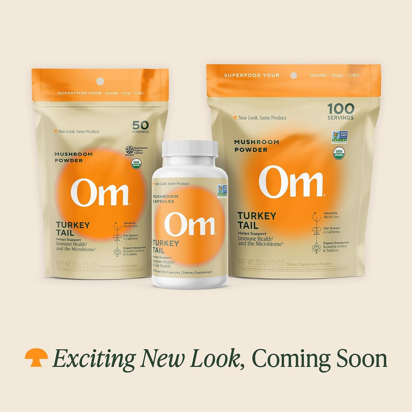 Om Mushroom Superfood Turkey Tail Mushroom Capsules Superfood Supplement, 90 Count, 30 Days, Immune Support, Polysacchrides, Beta-Glucans, Gut Health & Holistic Defense Mushroom Supplement - PrimeBioHealth - canada supplements